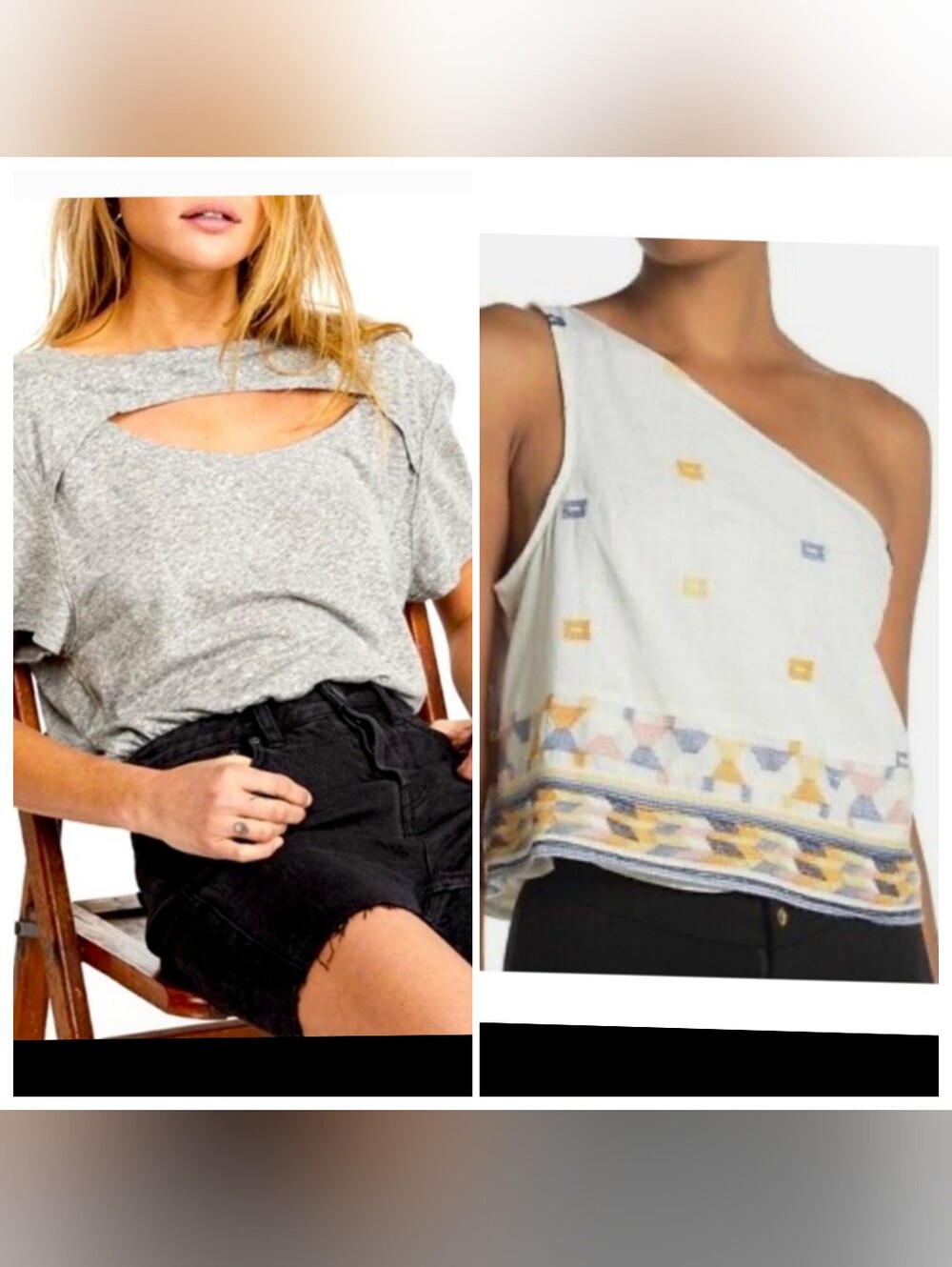 Nwt We The Free By Free People June Cutout T Shirt And Tank Bundle Large